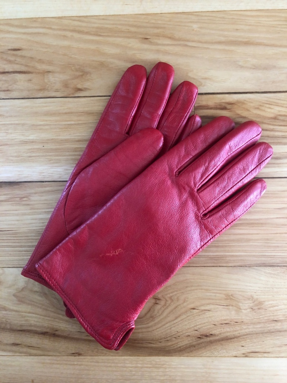 Genuine Leather Gloves Red Size 7 Womens